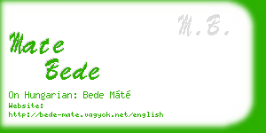 mate bede business card