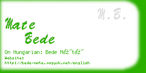 mate bede business card